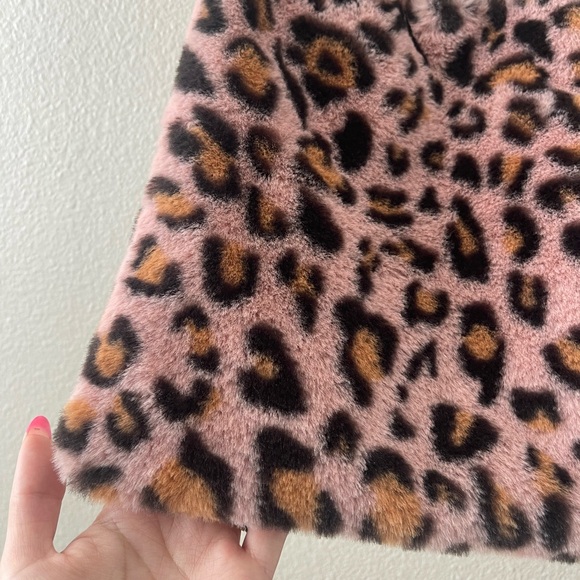 Y2K Pink Leopard Print Furry Mini Tote Bag - Picture 6 of 9